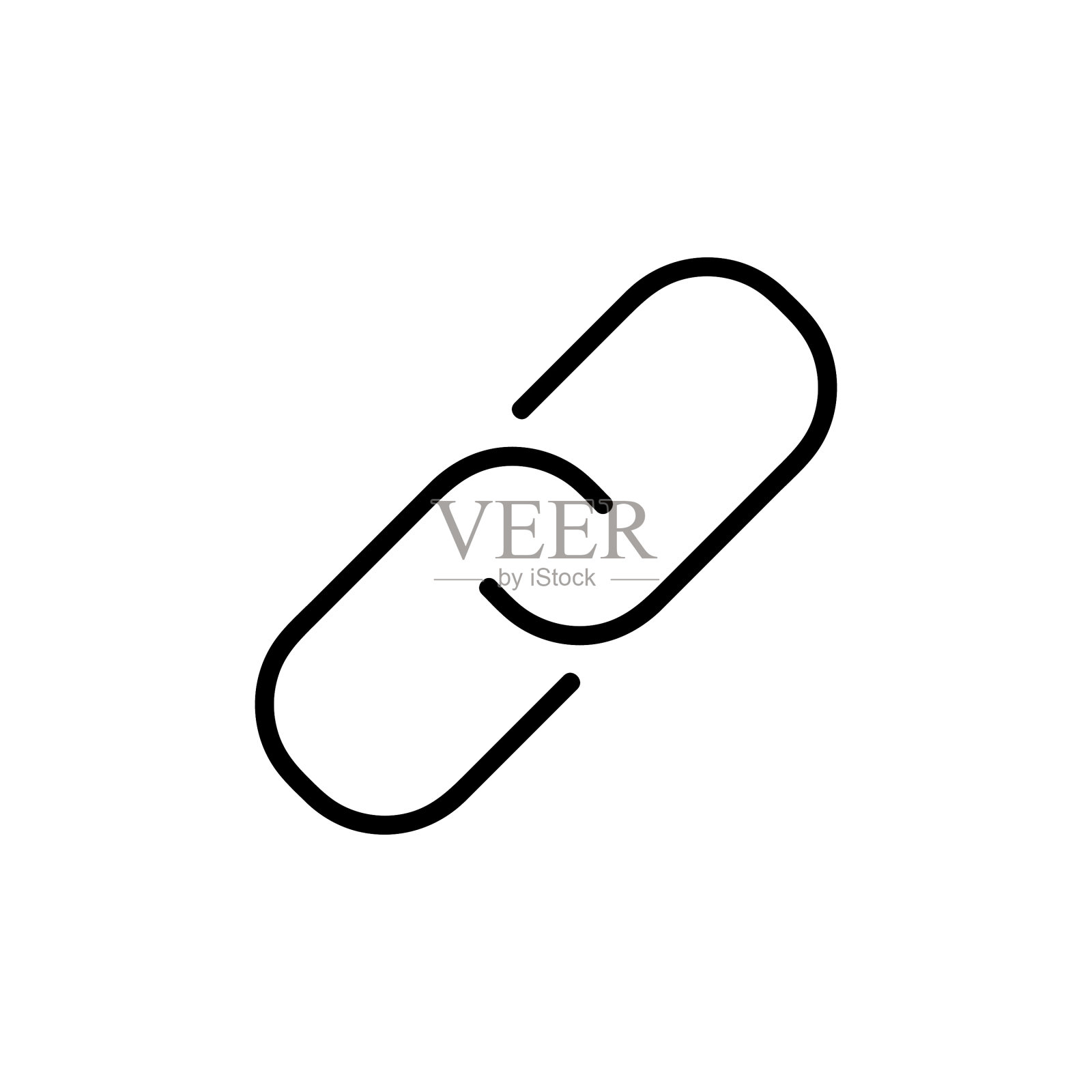 取消链接矢量图标，轮廓样式，隔离在白色背景上。插画图片素材