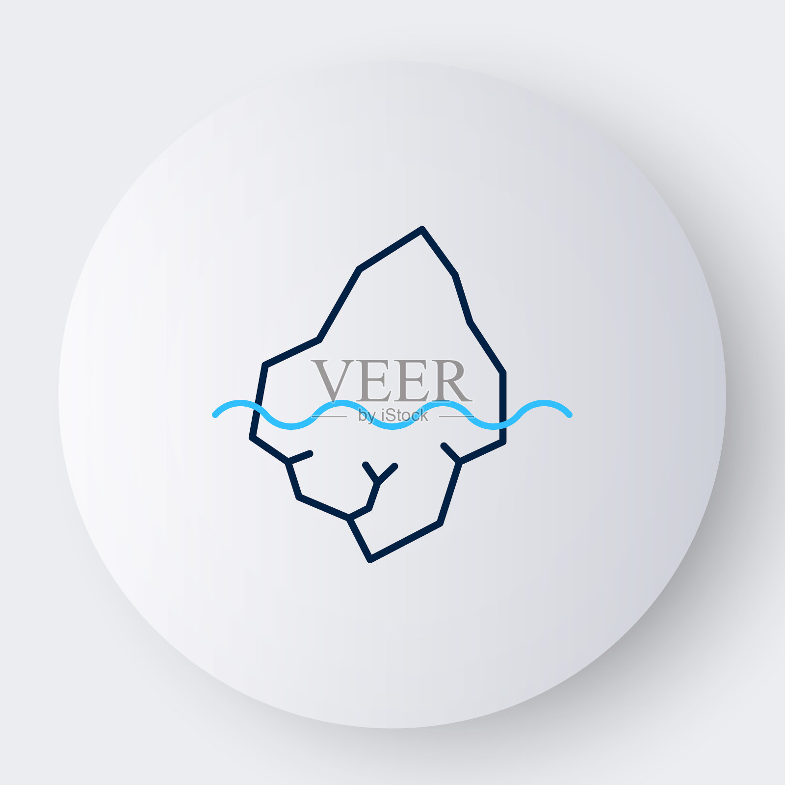 线冰山图标隔离在白色背景。色彩缤纷的轮廓概念。向量插画图片素材