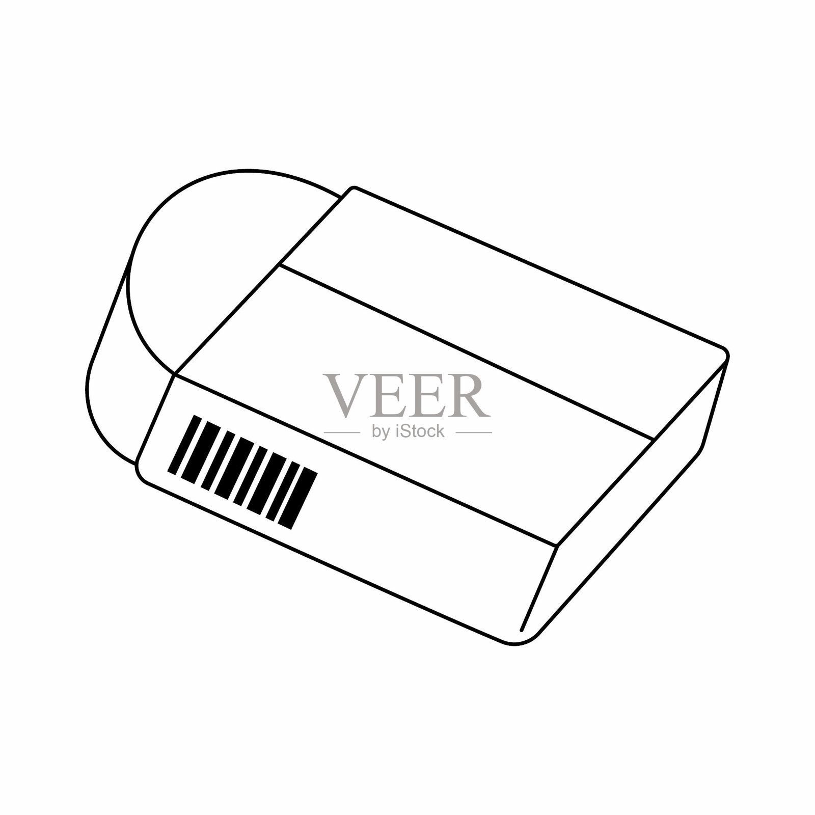 橡皮擦的文具插画图片素材