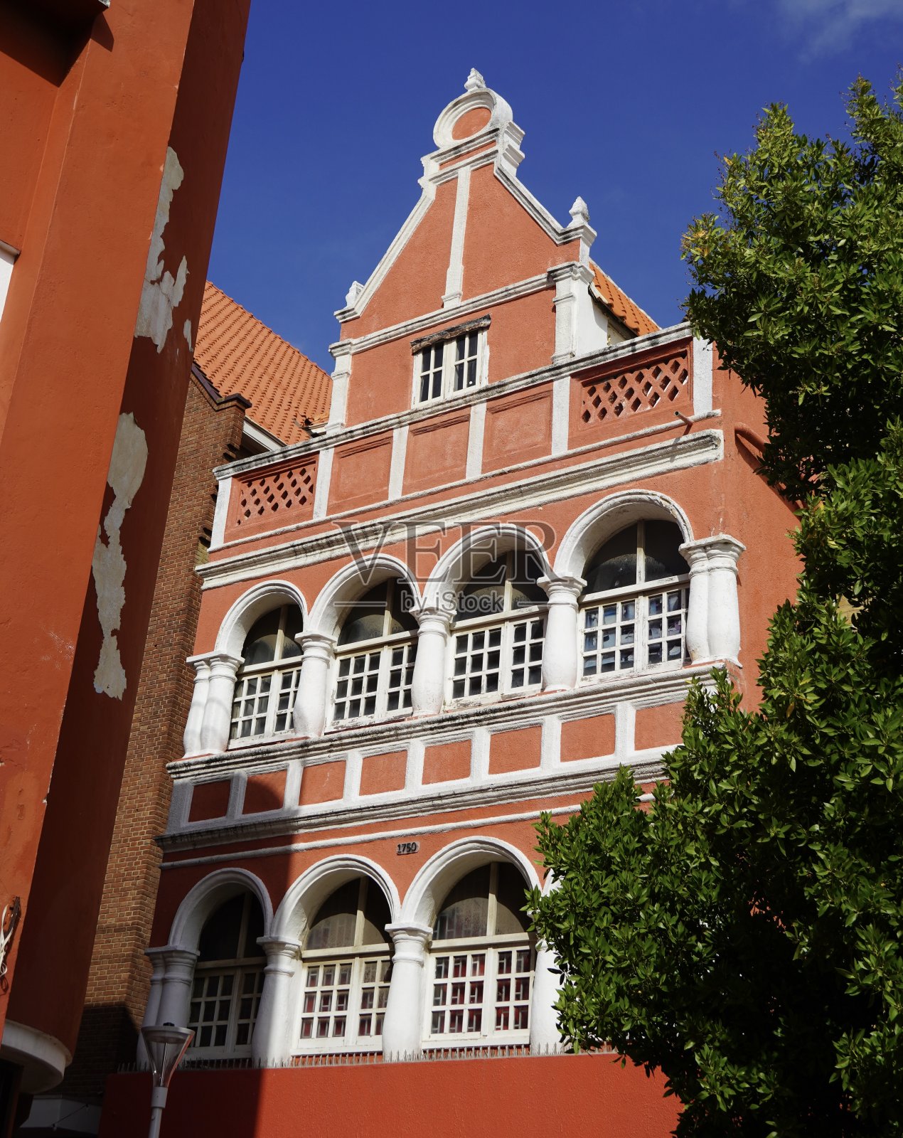 威廉斯塔德库拉索岛的荷兰殖民屋顶线照片摄影图片