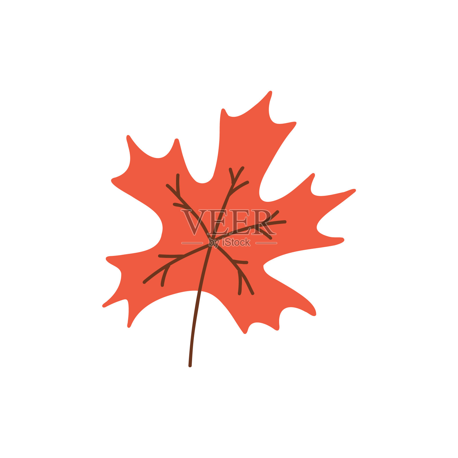 秋叶之静美。叶片剪影。森林矢量插图。插画图片素材