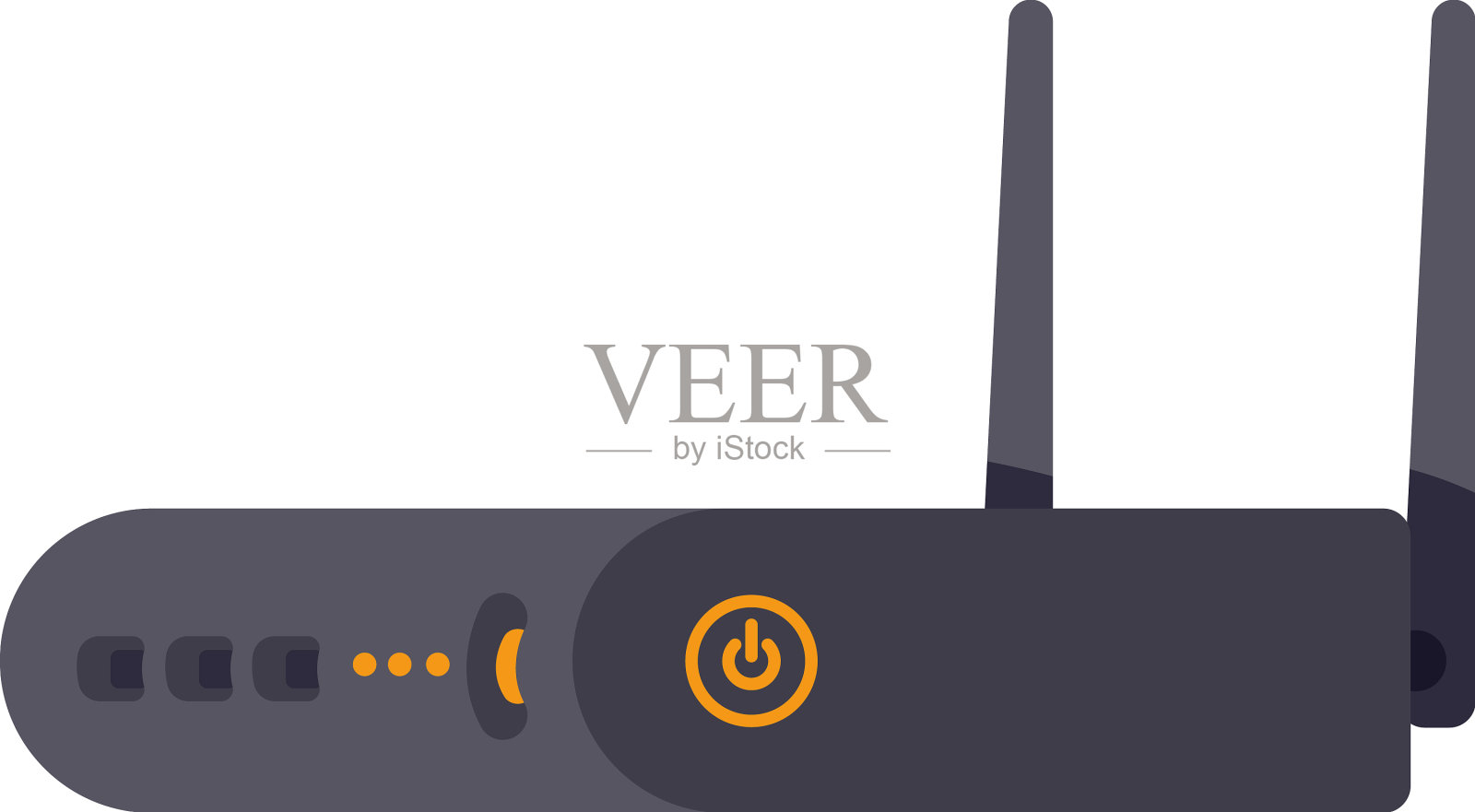 带天线的路由器wifi插画图片素材