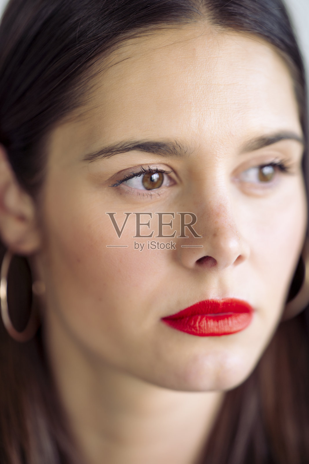 红唇女人的特写照片摄影图片