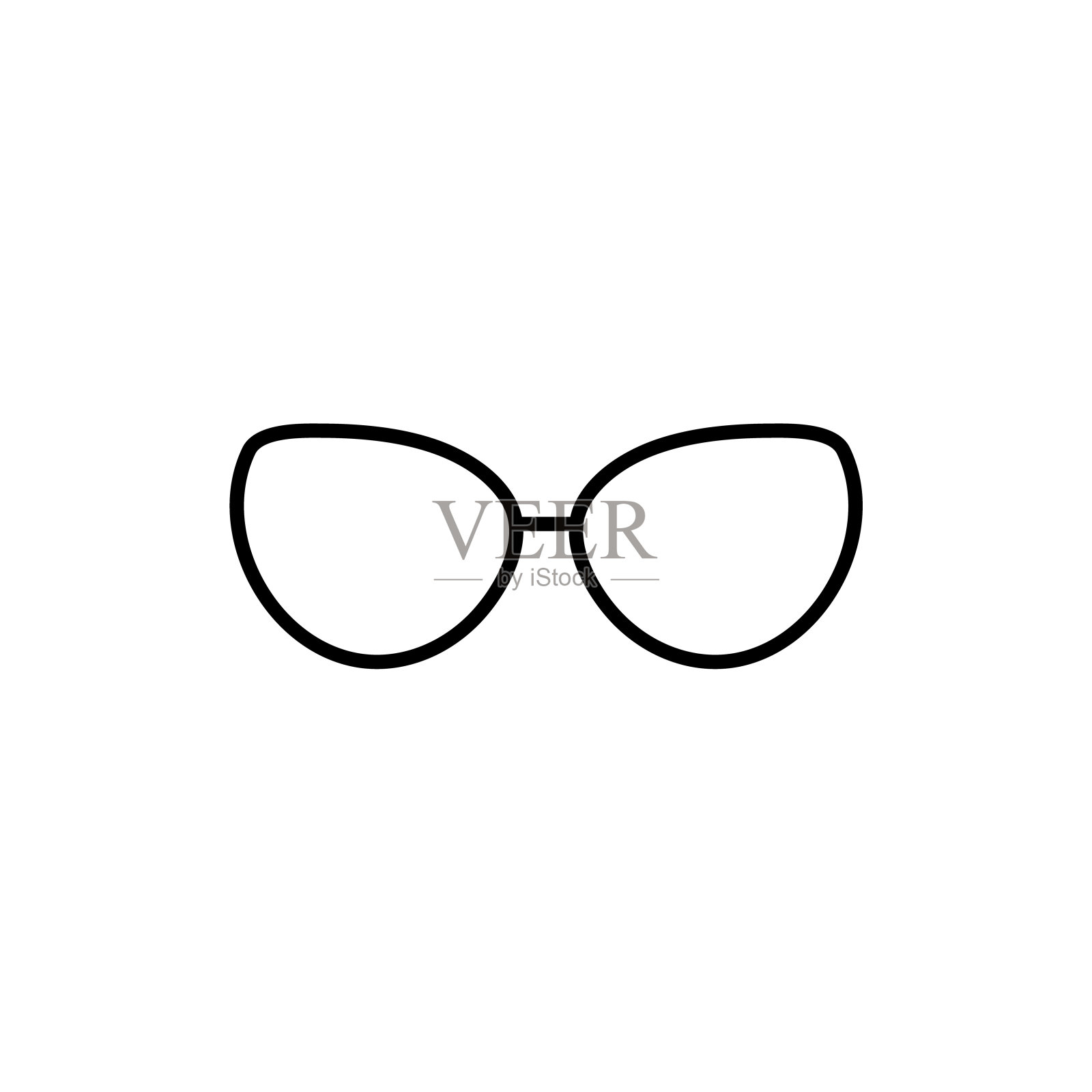 眼镜线图标，太阳镜标志矢量插画图片素材