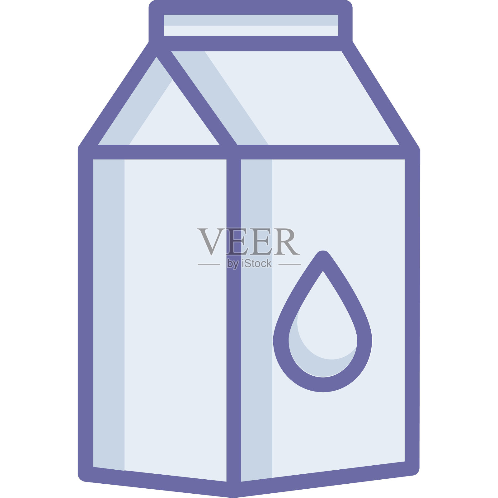 牛奶盒隔离矢量图标，可以很容易地修改或编辑插画图片素材