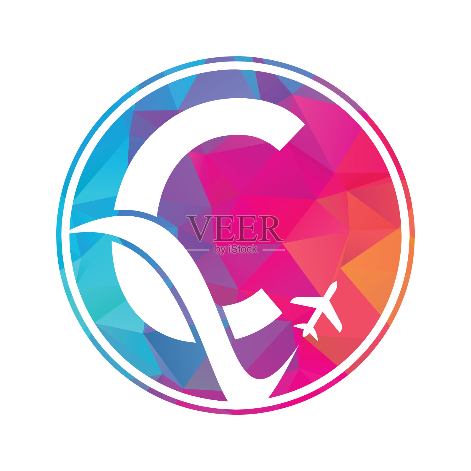 信C航空旅行标志设计模板。插画图片素材