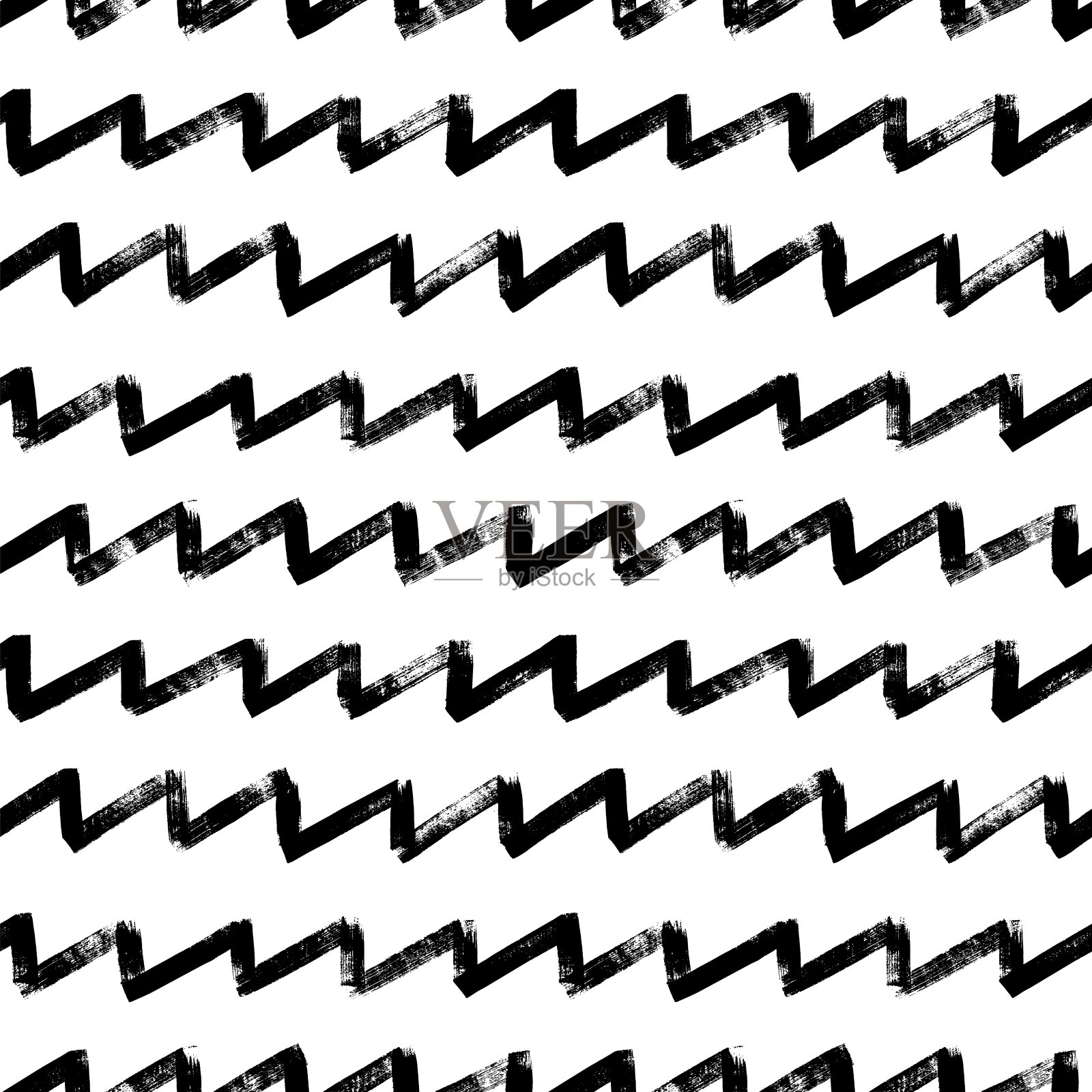 无缝图案与垃圾之字形线条。插画图片素材