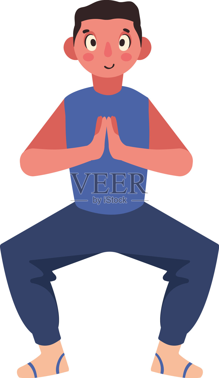 做树瑜伽姿势的人插画图片素材