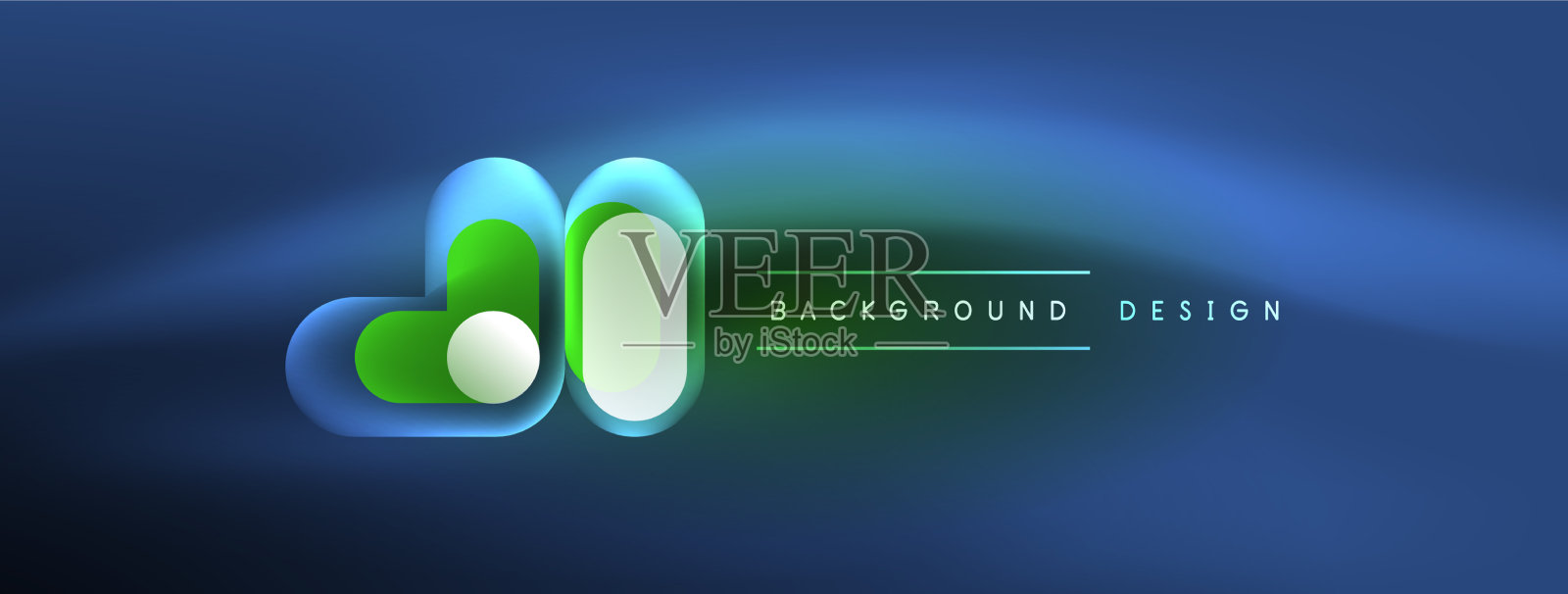 霓虹圆抽象背景模板插画图片素材