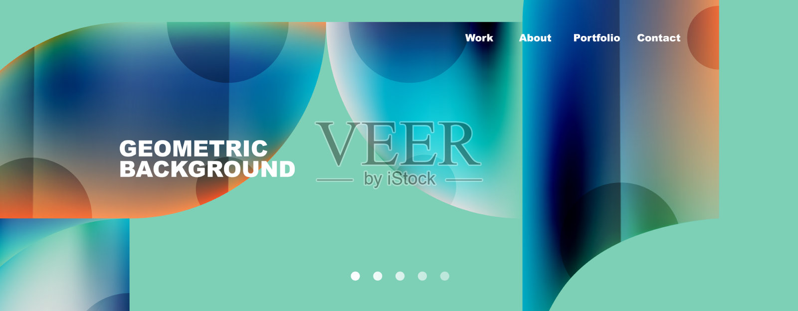 圆形元素和几何线条插画图片素材