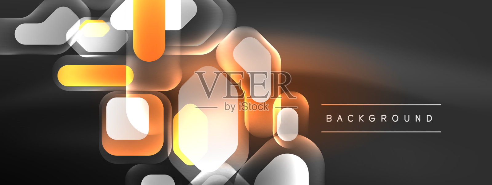 发光的霓虹几何元素抽象插画图片素材