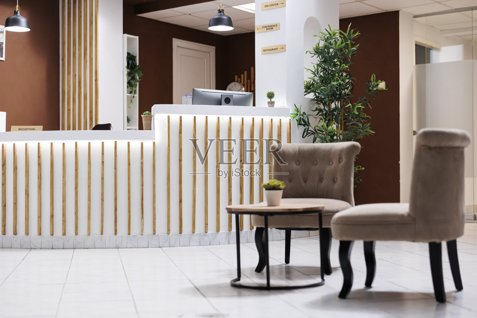 宽敞的接待和休息区照片摄影图片