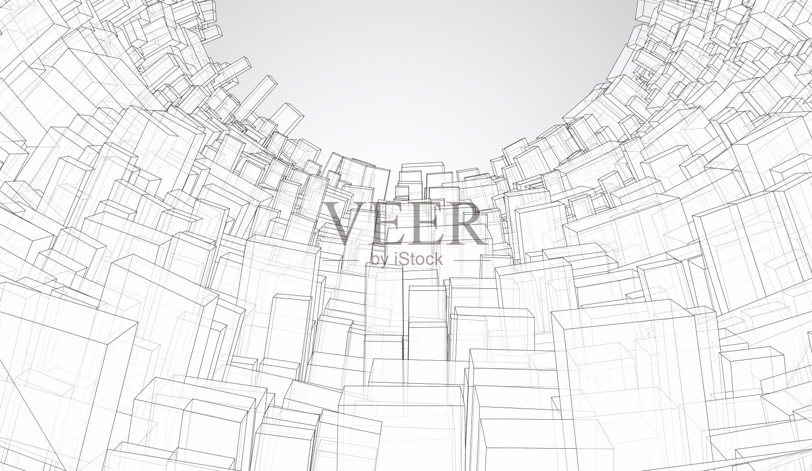 矢量几何背景。抽象的方形和弯曲插画图片素材