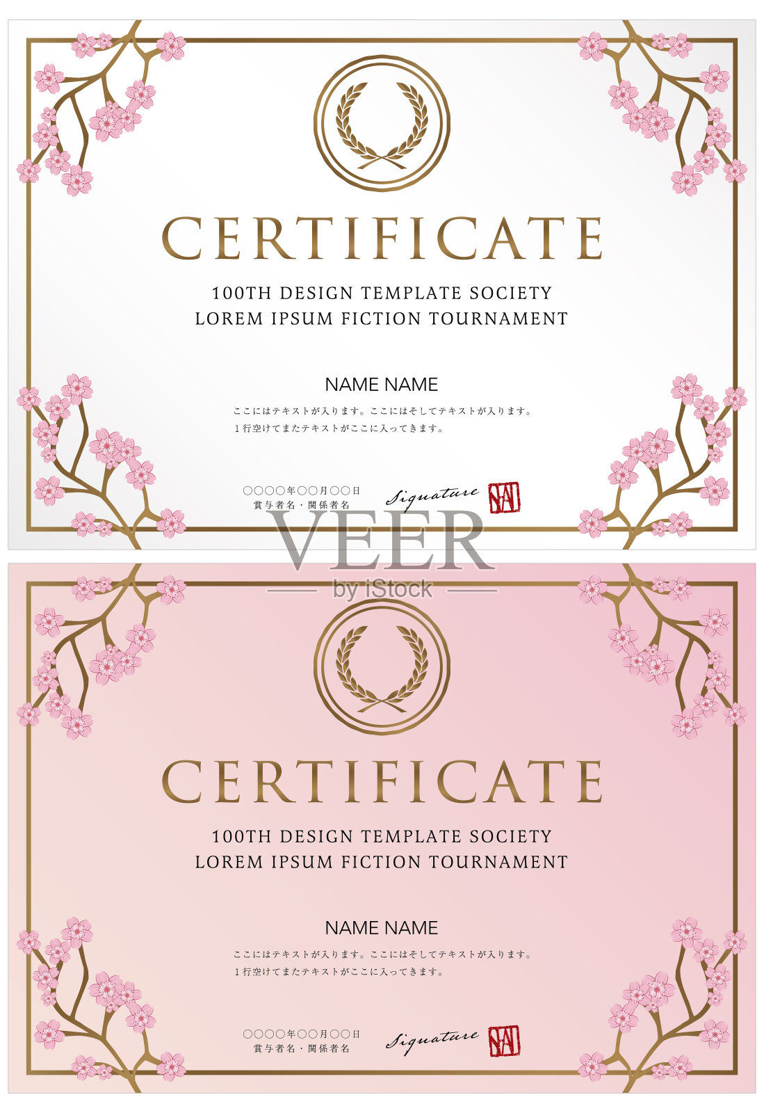 获奖证书模板设计横向定向48插画图片素材