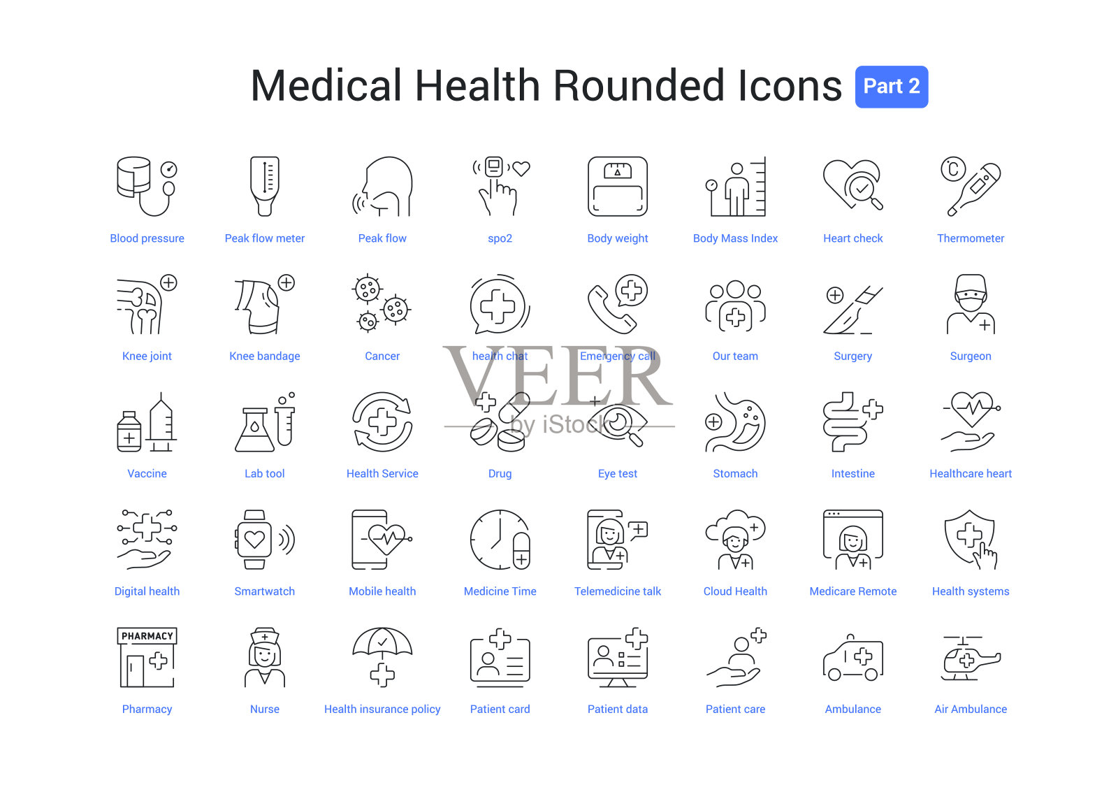 深灰色医疗健康圆形图标插画图片素材