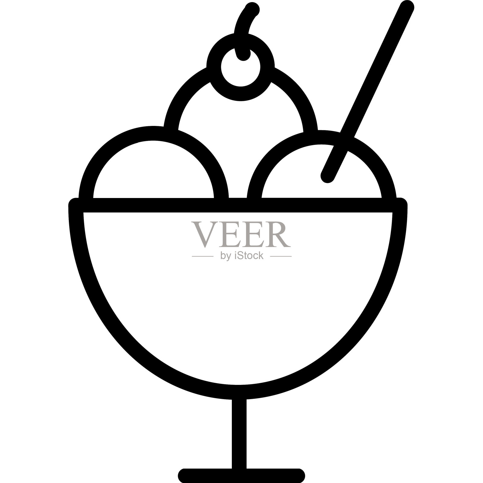 甜点隔离矢量图标，可以很容易地修改或编辑插画图片素材