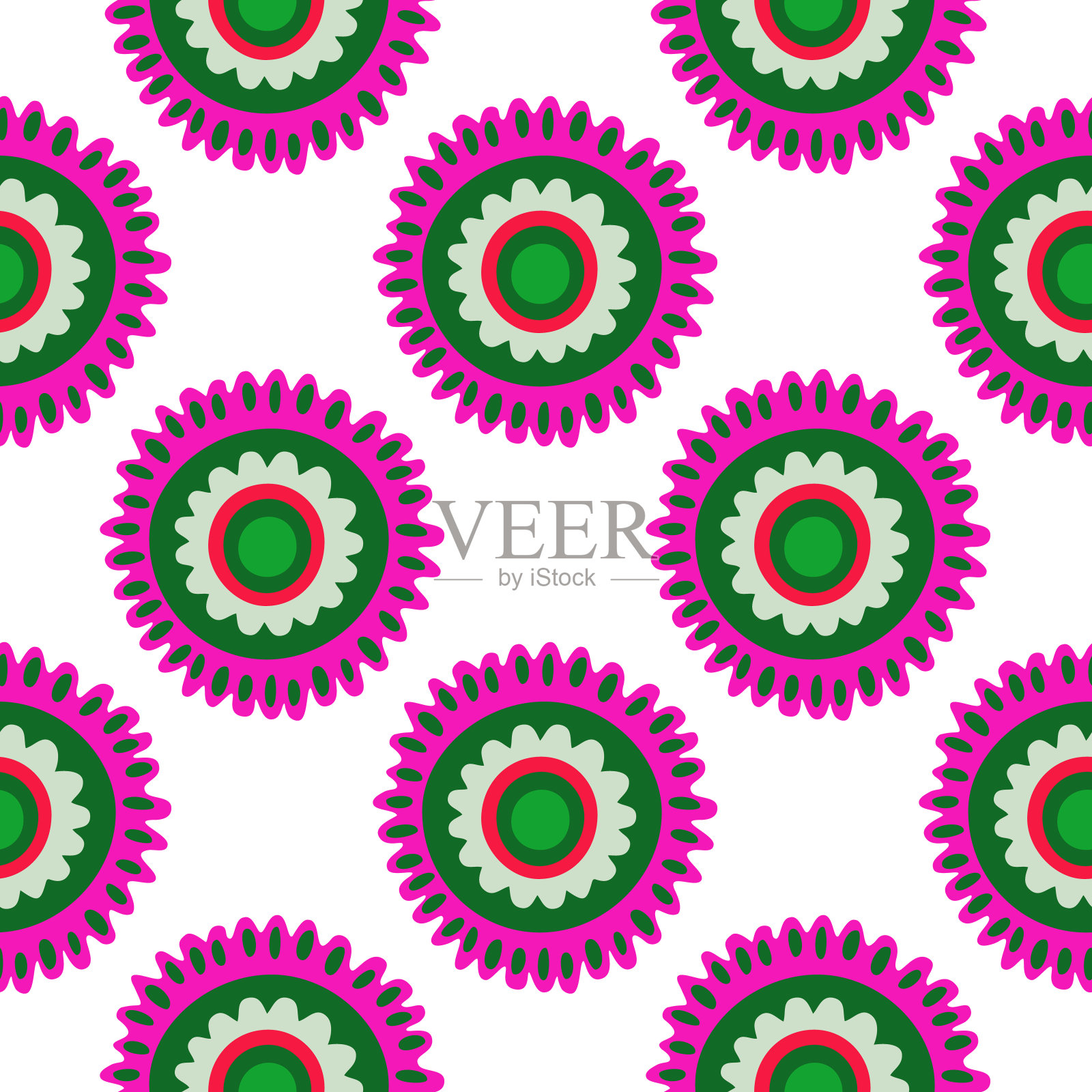 抽象洋甘菊花无缝图案。创意花卉无尽的背景。插画图片素材