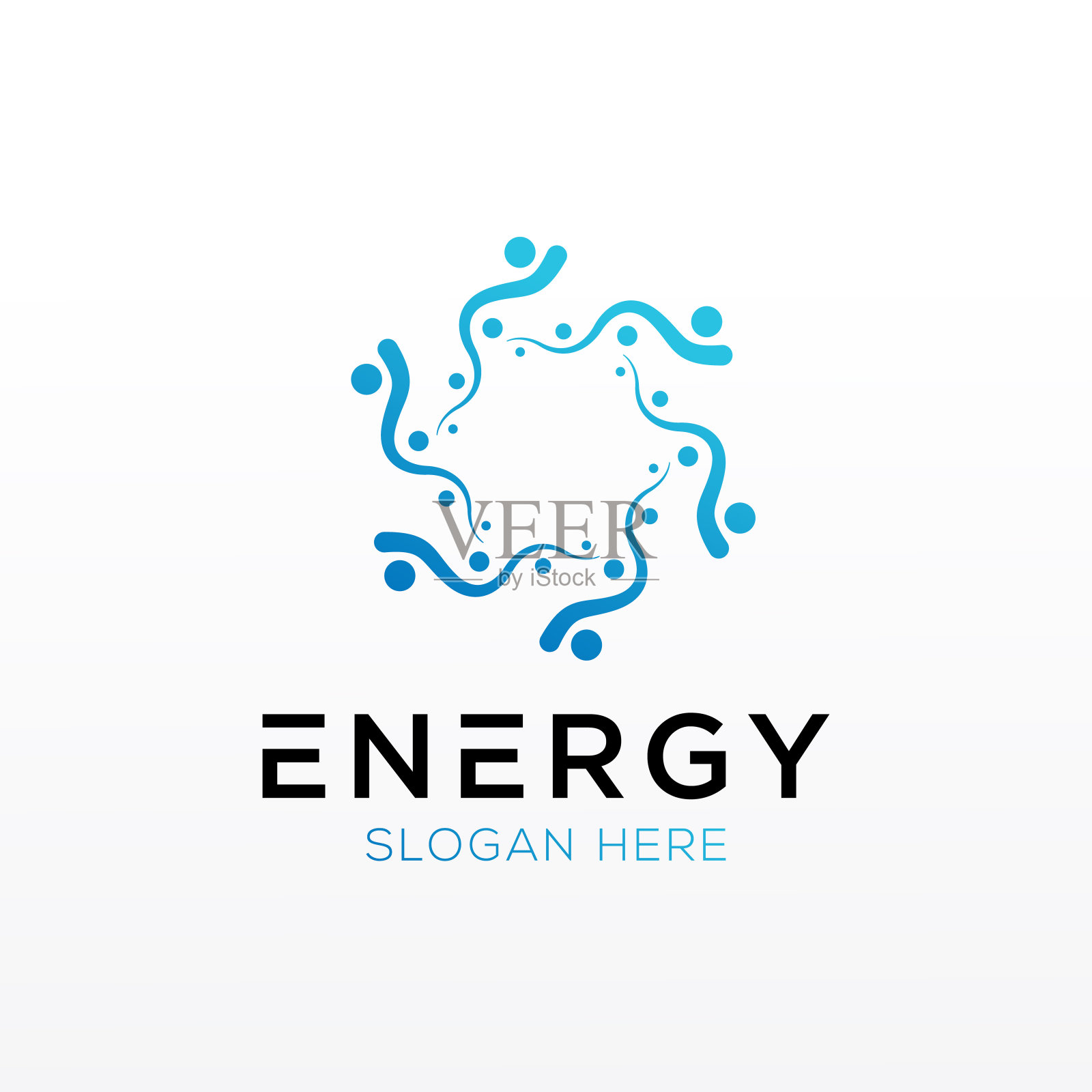 现代能源标志设计。解决方案,积极。插画图片素材