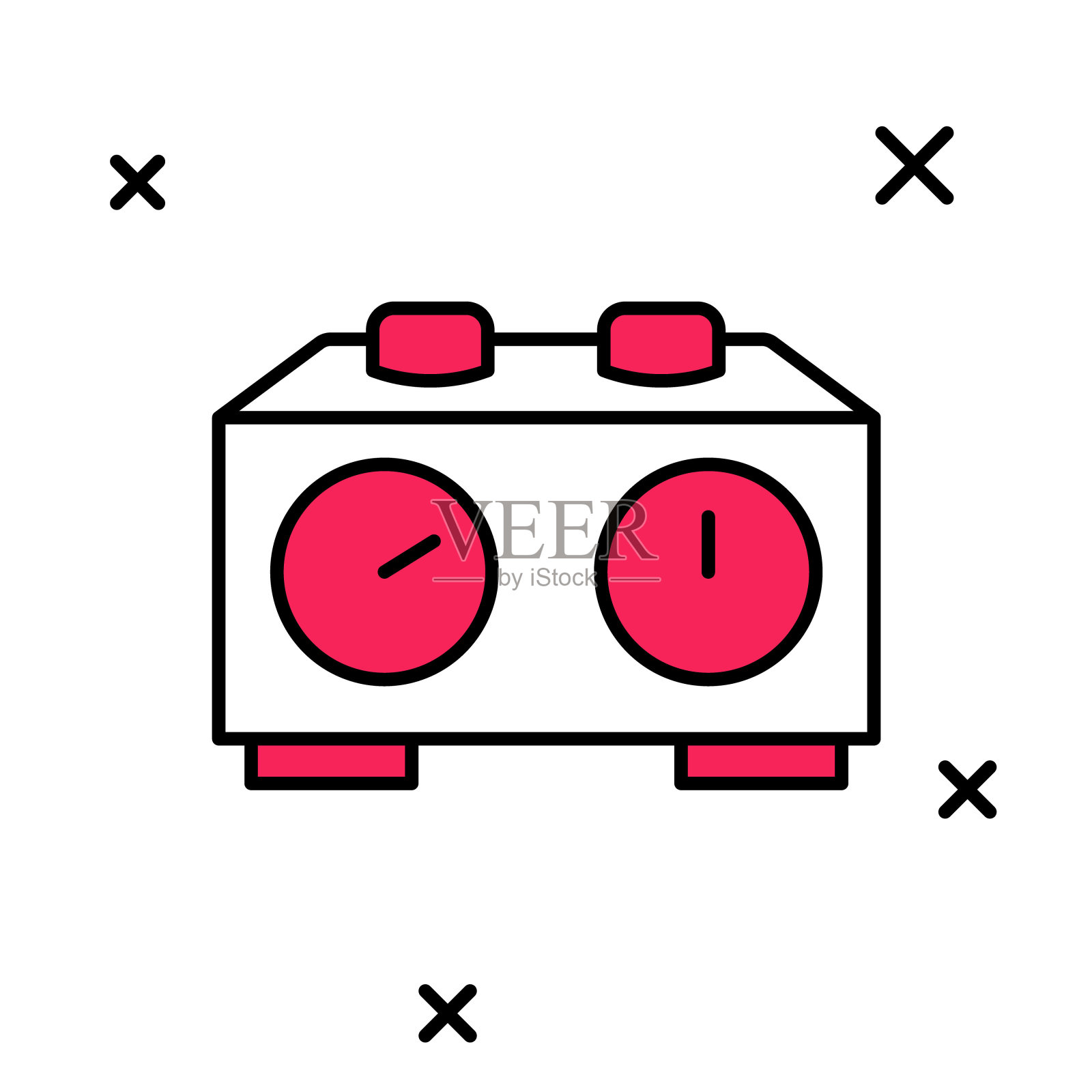 填充轮廓时间国际象棋时钟图标孤立的白色背景。运动设备。向量图标素材