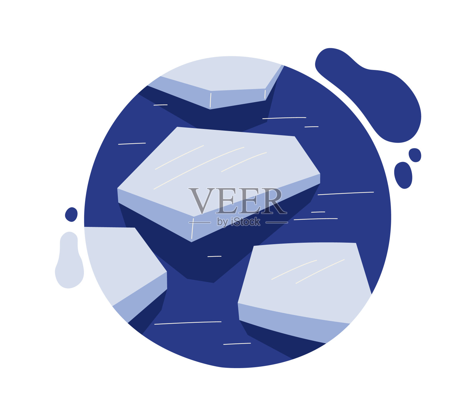 冰川融化气候问题插画图片素材