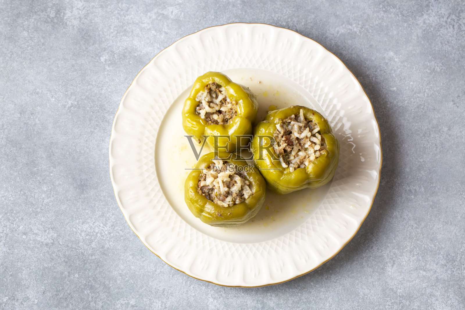 传统美味的土耳其美食;肉馅灯笼椒(土耳其语);[英文]照片摄影图片