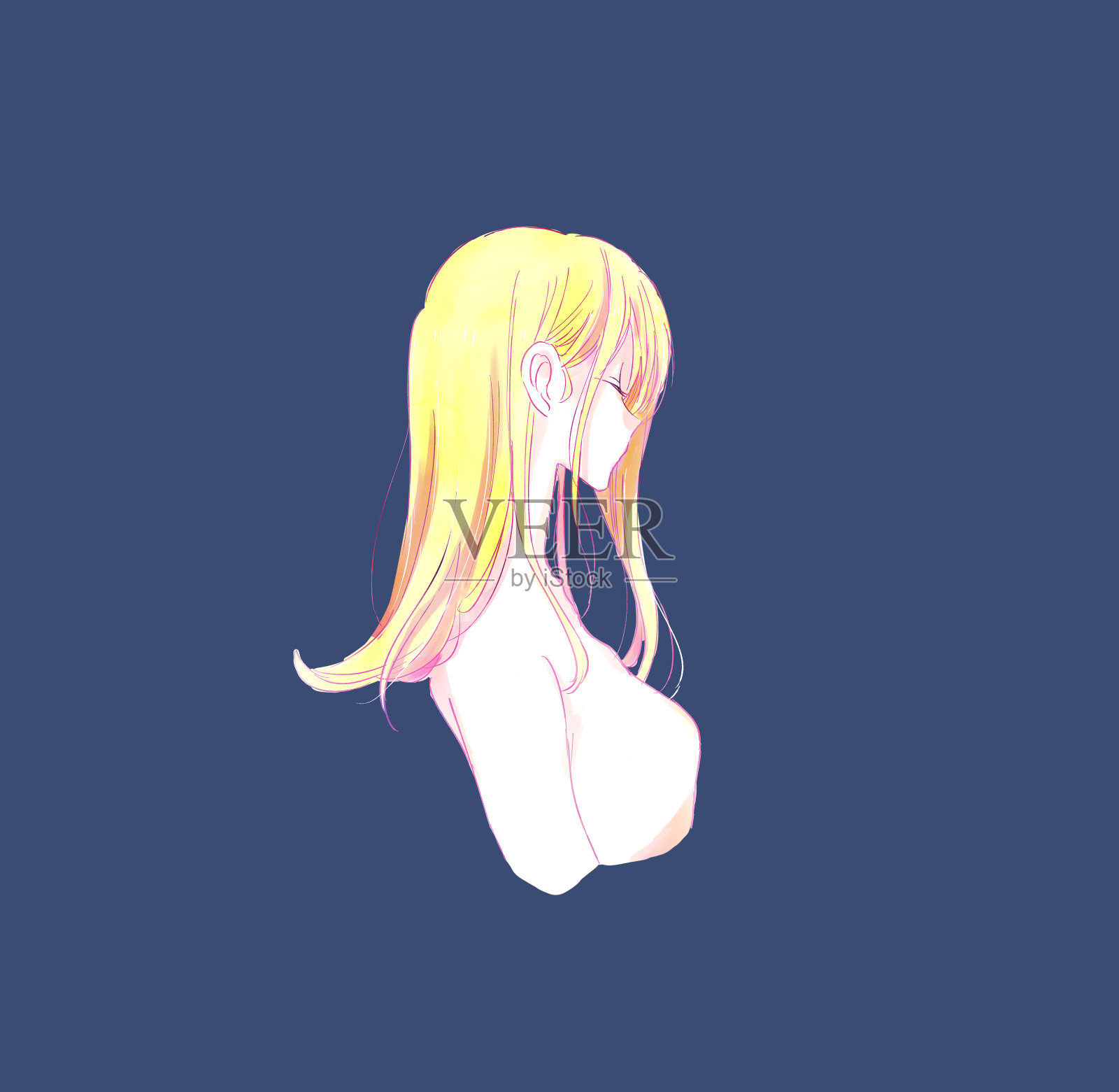 插图的美女形象的女人插画图片素材