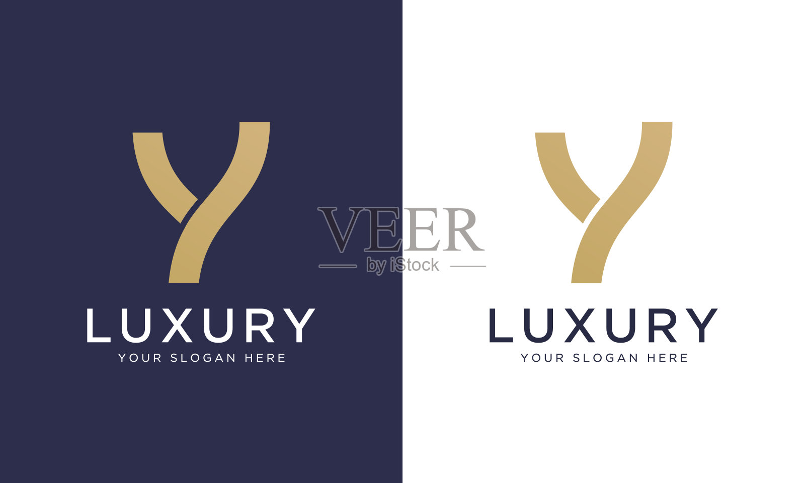 皇家优质字母y标志设计矢量模板在金色。美丽的标志设计，奢侈品公司的品牌。插画图片素材