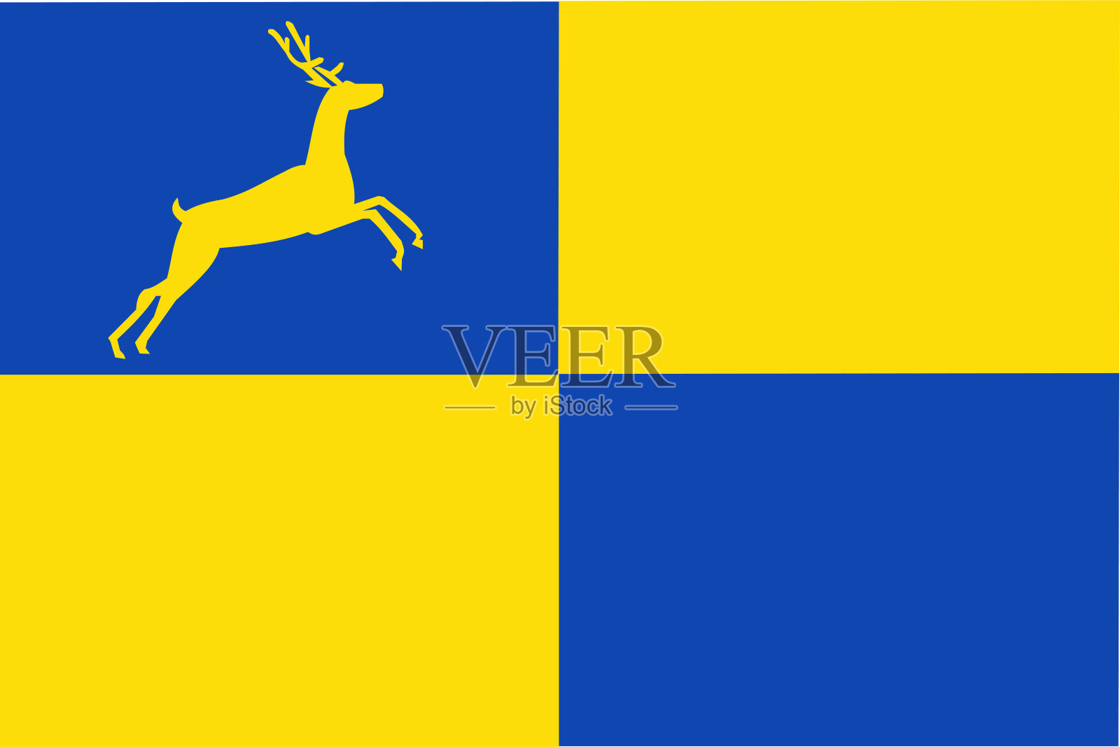 普敦镇和直辖市的旗帜(荷兰，荷兰王国，盖尔德兰或盖尔德省)插画图片素材