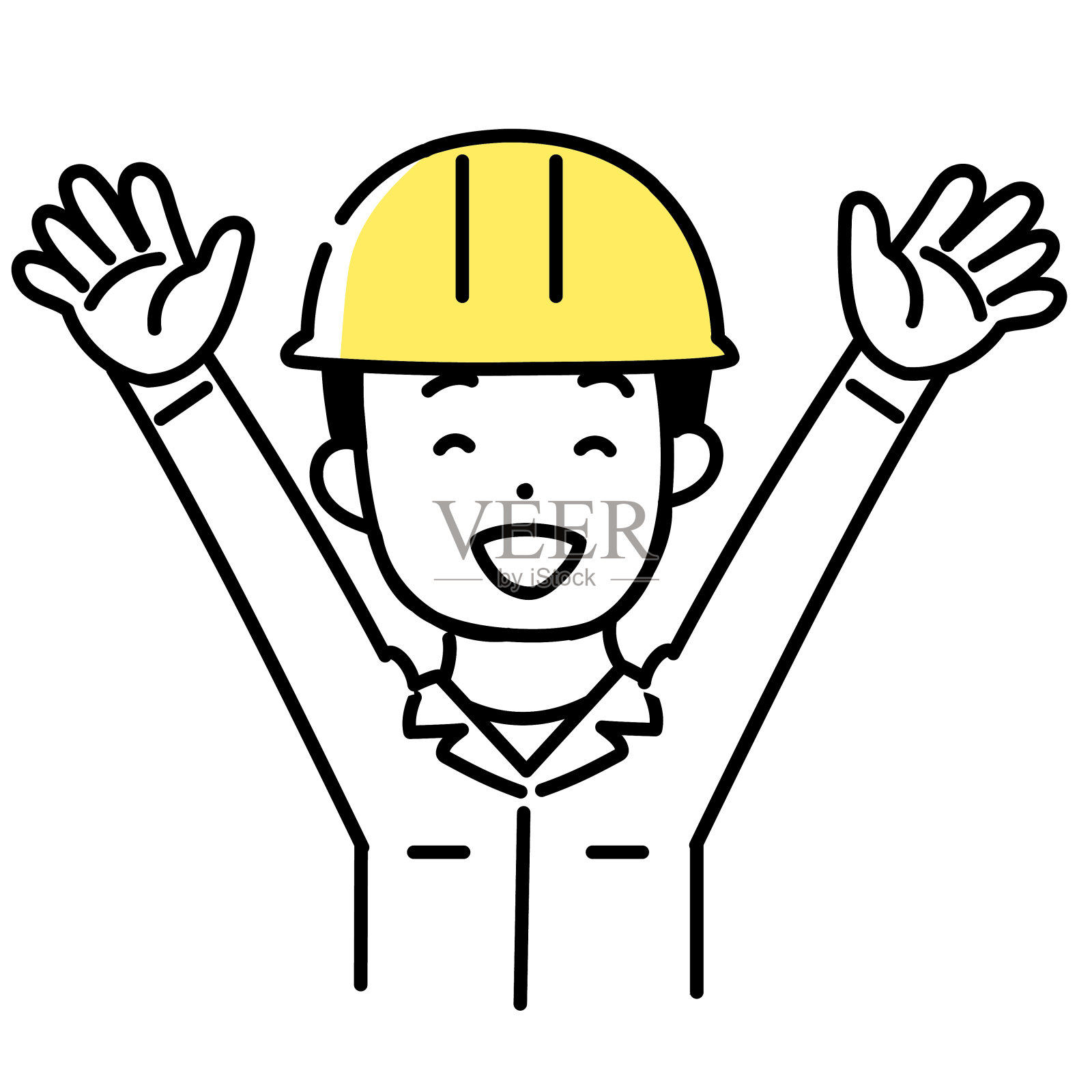 萌人插画系列_男工_板仔插画图片素材