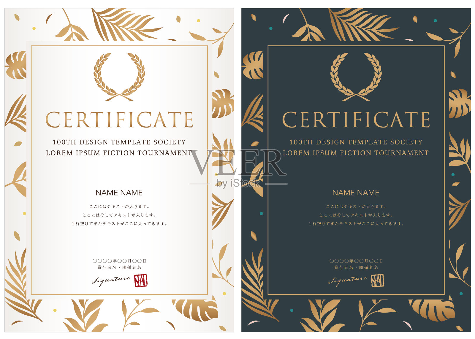 获奖证书模板设计100个插画图片素材