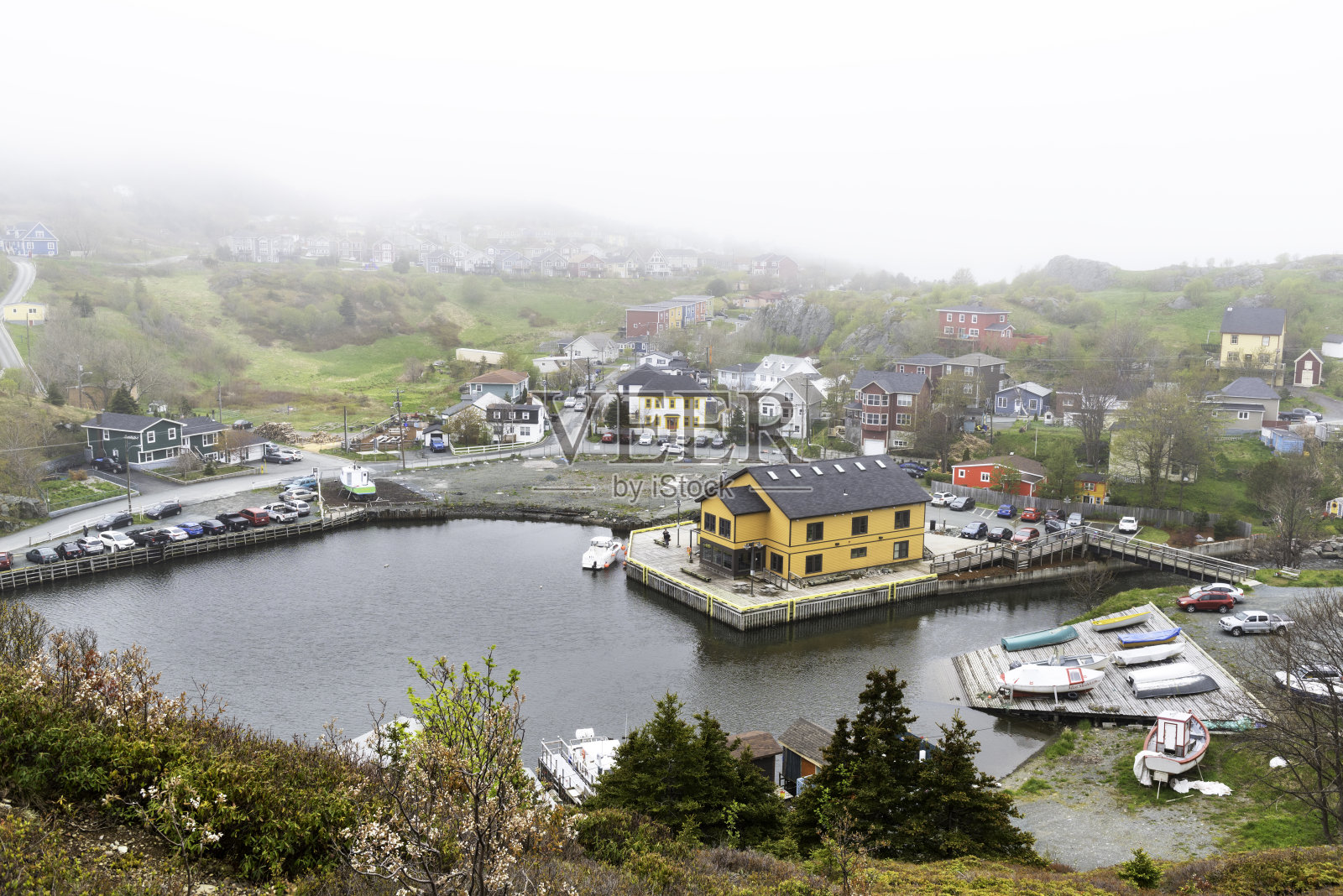加拿大纽芬兰和拉布拉多省的Quidi Vidi村历史悠久的老渔村照片摄影图片