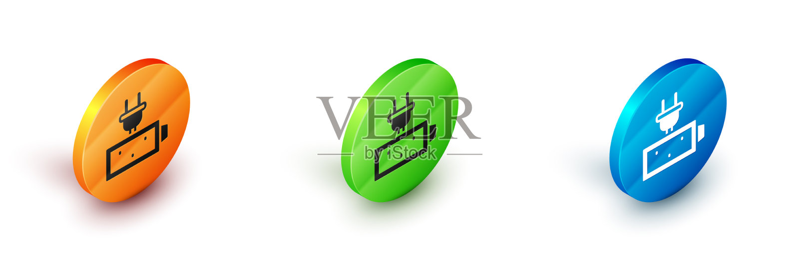 等距电池电量指示器图标图标素材