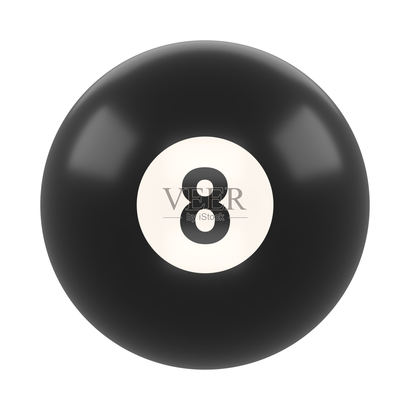 8号黑色台球孤立在白色背景上照片摄影图片