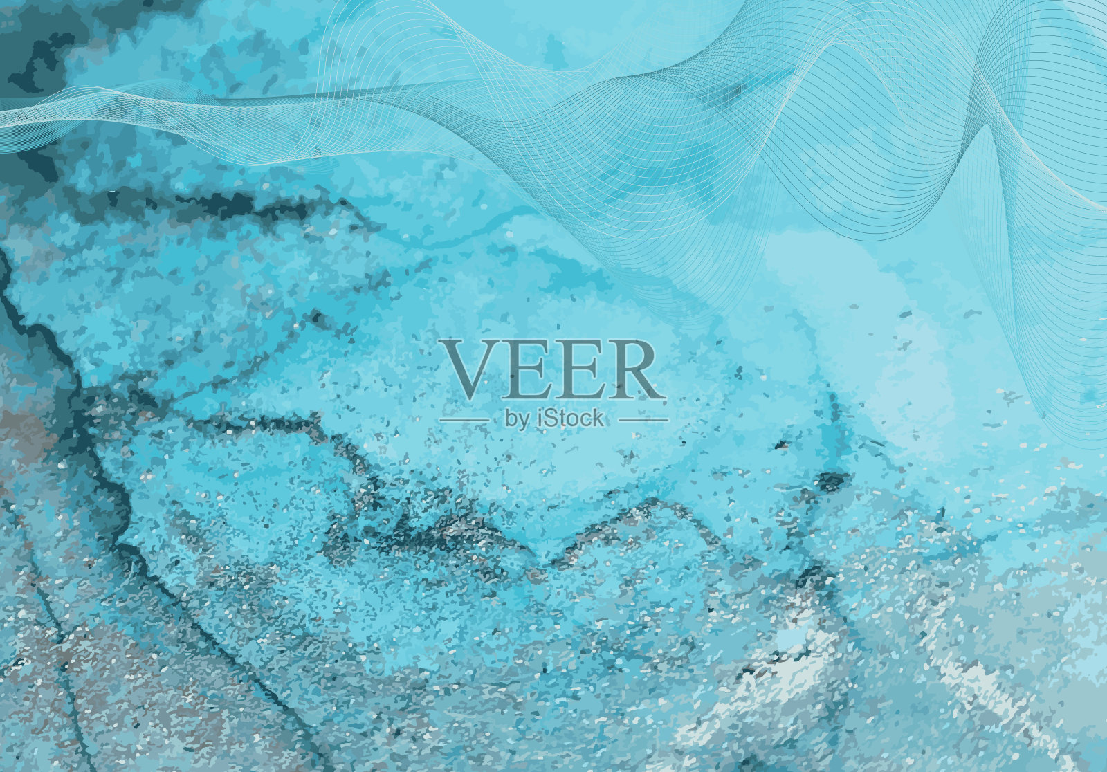 酒精油墨矢量纹理横幅。流体墨水抽象背景。插画图片素材