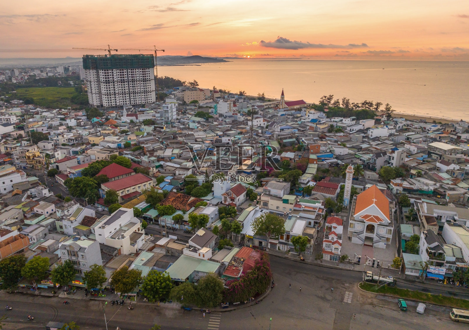 从平顺省潘铁市的一部分俯瞰照片摄影图片