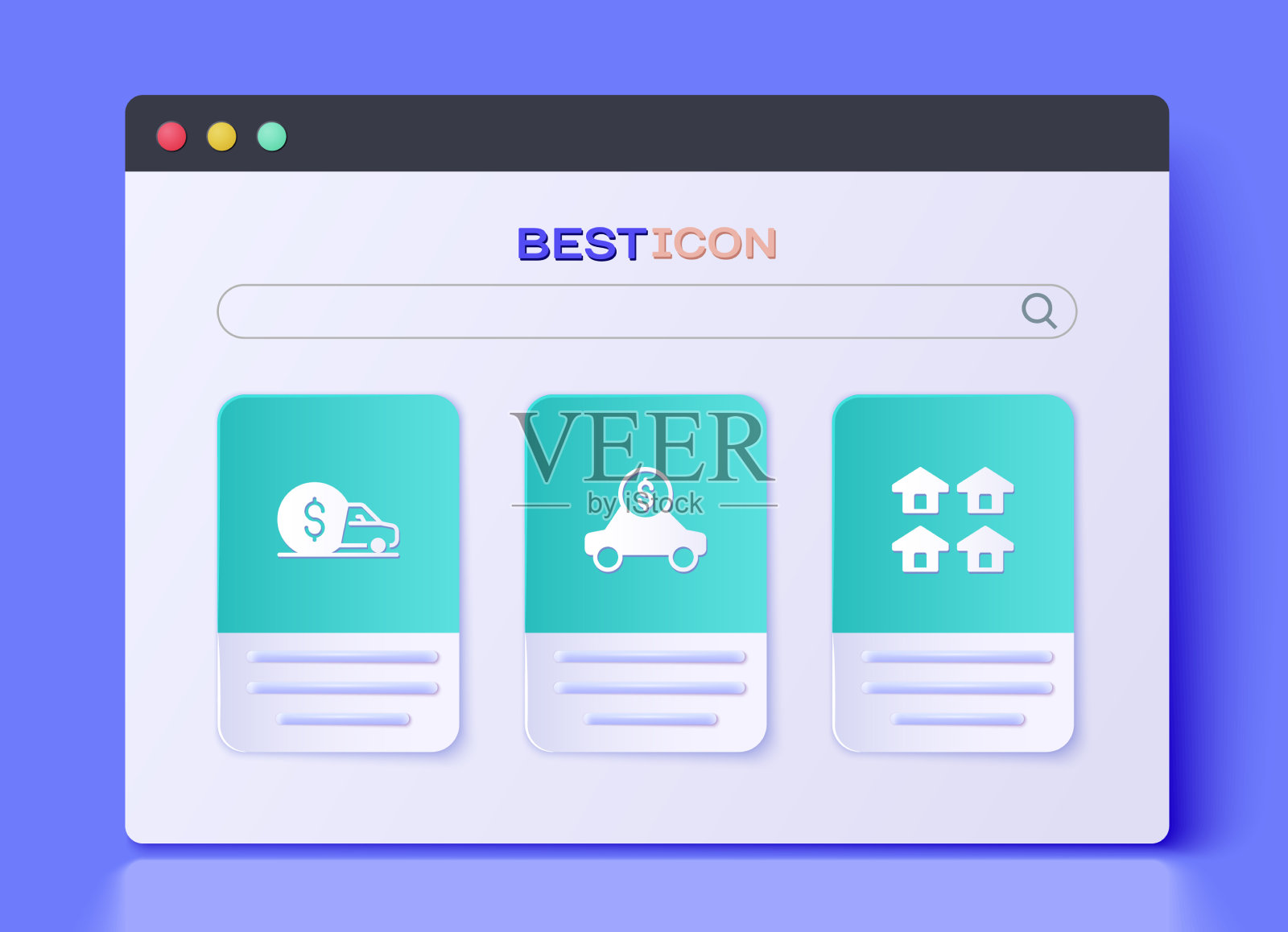 设置汽车租赁和房地产图标图标素材