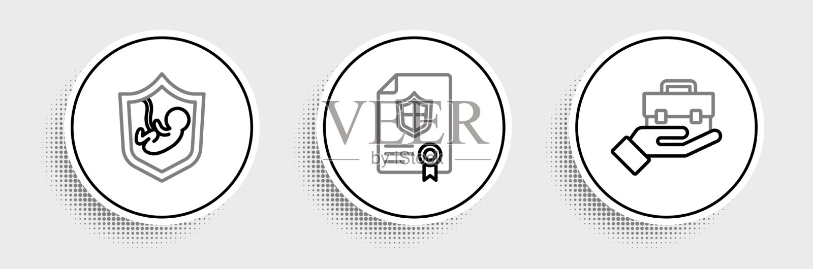 设置行手持公文包人寿保险图标素材