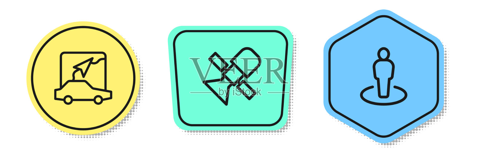 设置线路城市地图导航卫星和图标素材