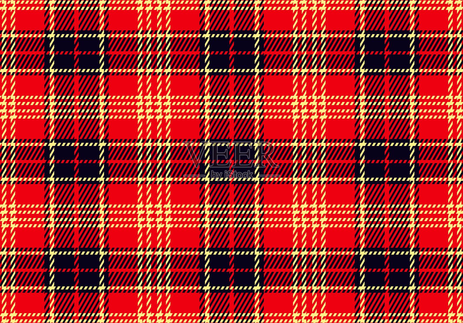 格纹几何无缝设计。织物纺织格子布斯图尔特苏格兰花呢花呢羽绒被瓦。背景苏格兰方格呢羊毛围巾条纹和复古的斯图尔特纺织品风格。
texturecloth。插画图片素材