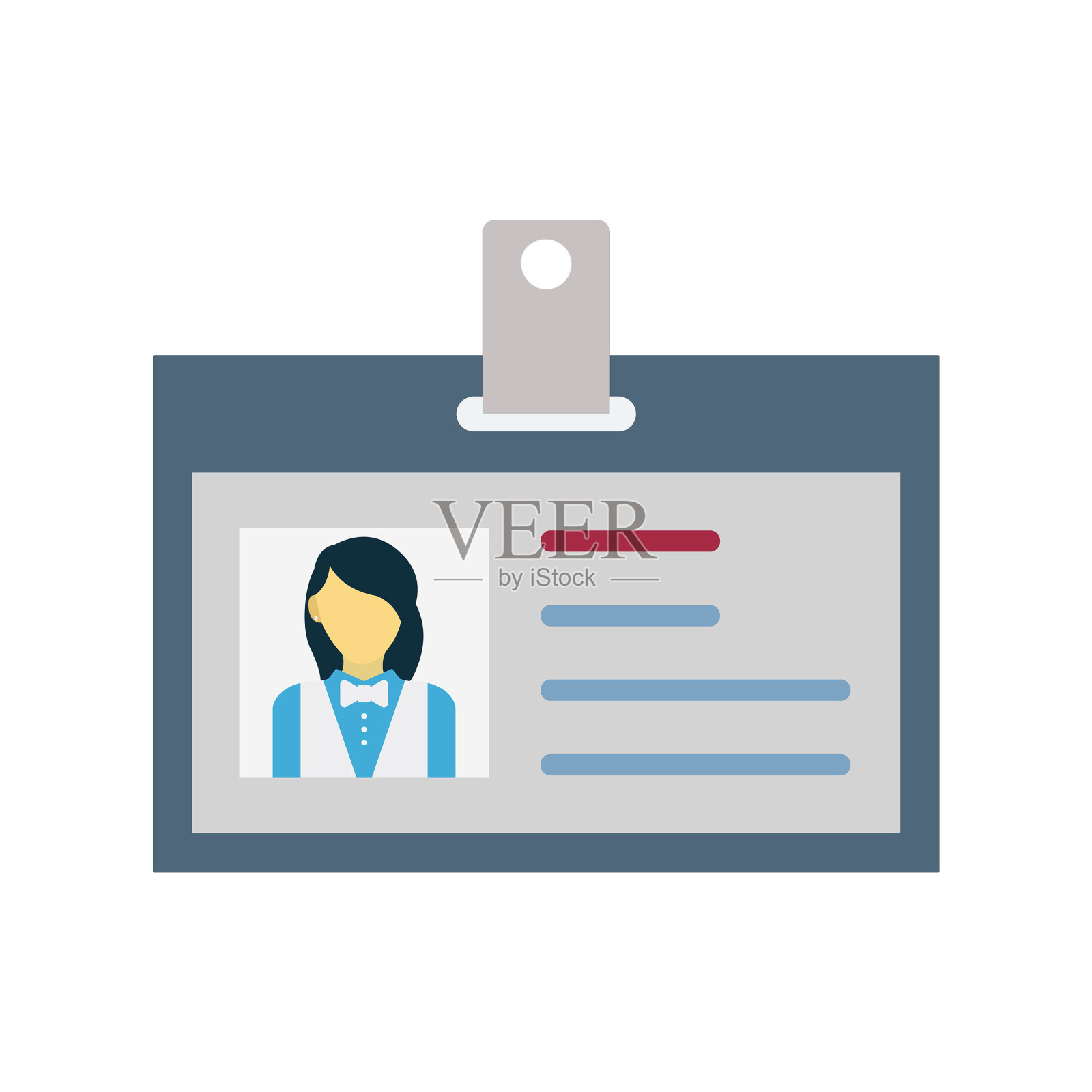 员工卡，身份隔离矢量图标，可以方便地修改或编辑插画图片素材