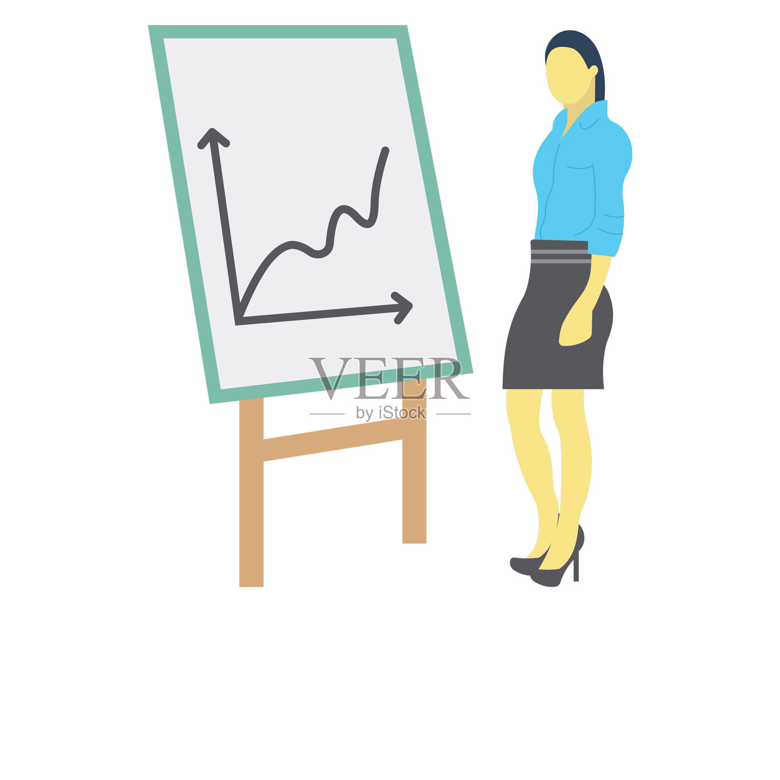 分析师，图表分析孤立的矢量图标，可以很容易地修改或编辑插画图片素材