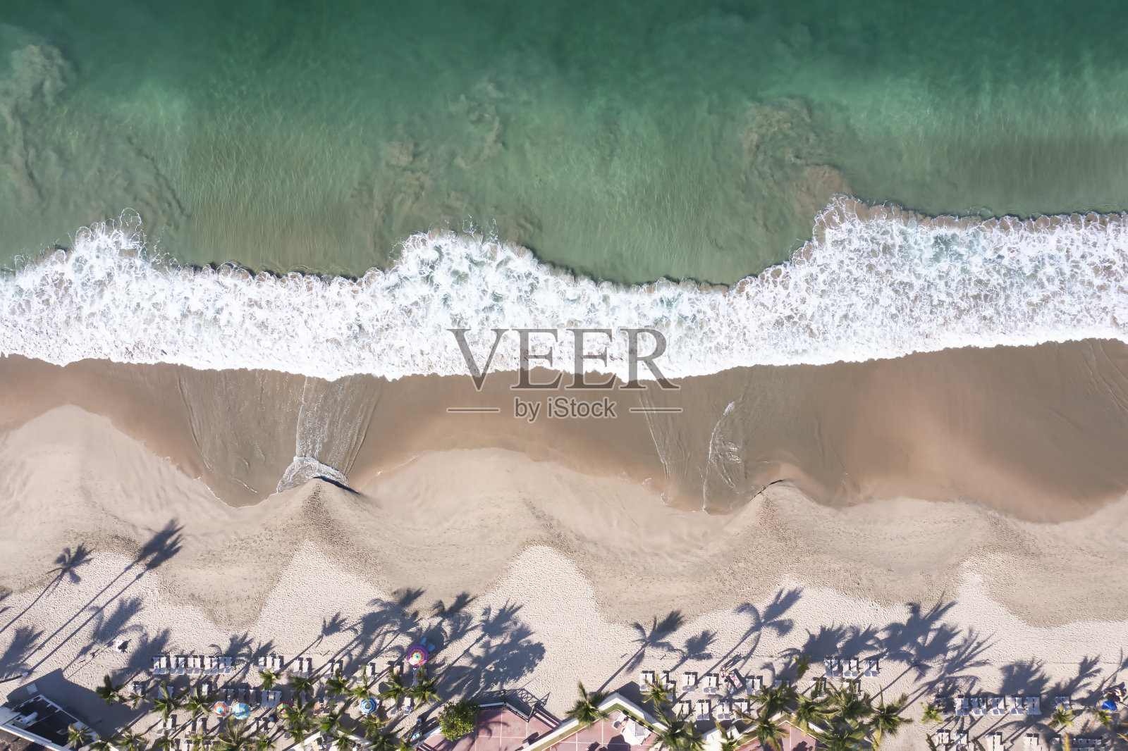 墨西哥伊斯塔帕海滩鸟瞰图照片摄影图片