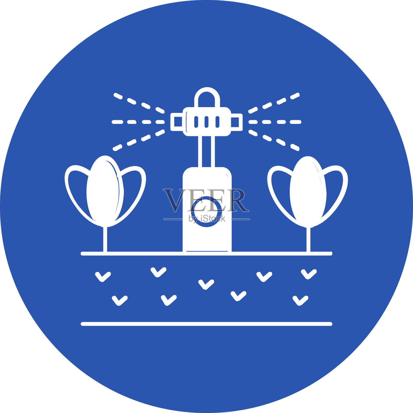 草坪浇水颜色矢量图标，可以很容易地修改插画图片素材