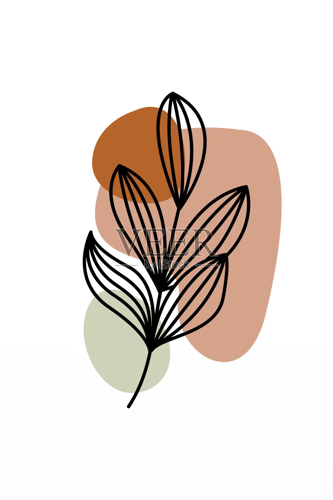 可打印的植物波西米亚形状的墙壁装饰插画图片素材