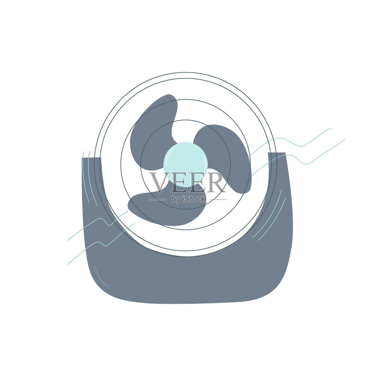 家用风扇孤立在白色背景上。插画图片素材