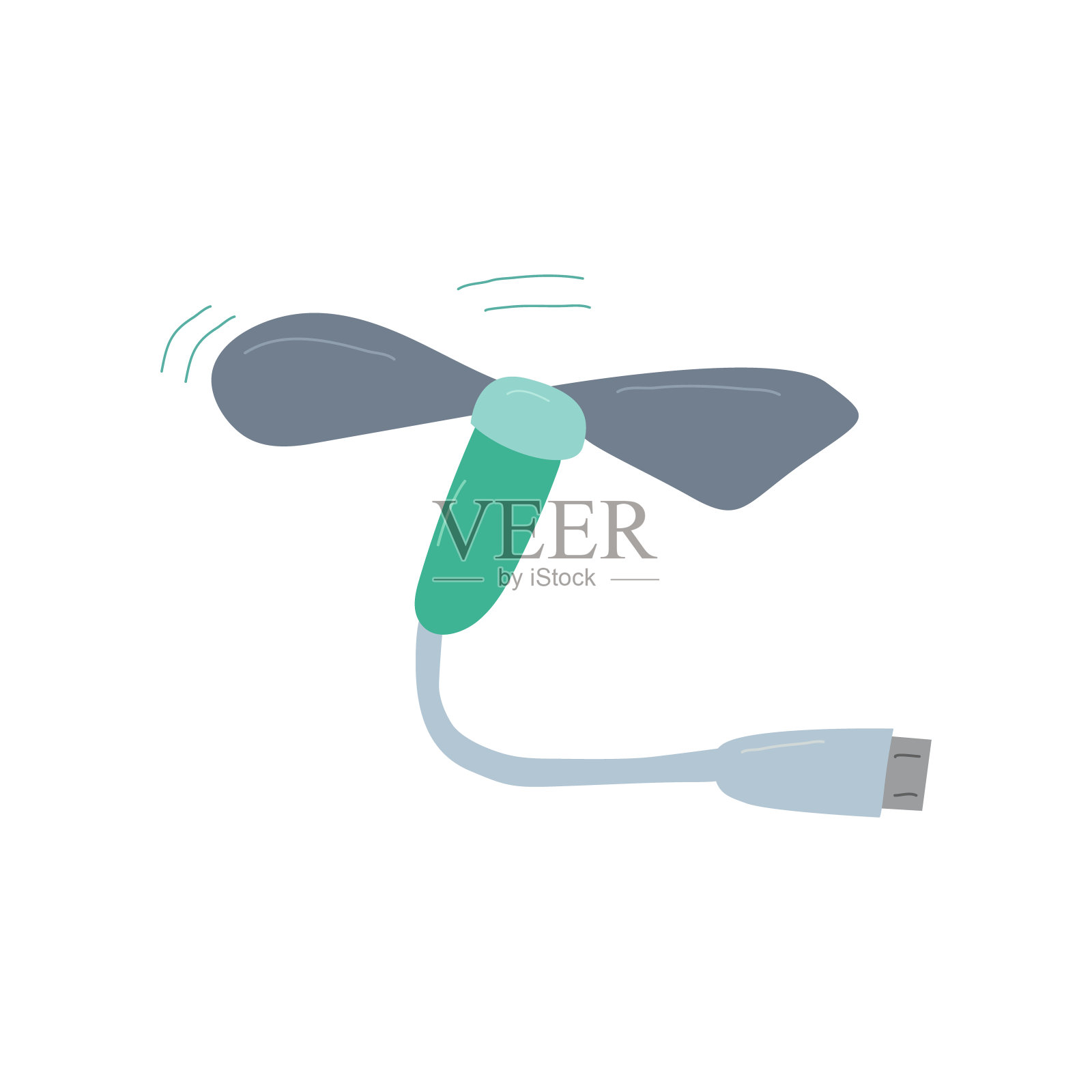家用风扇孤立在白色背景上。插画图片素材