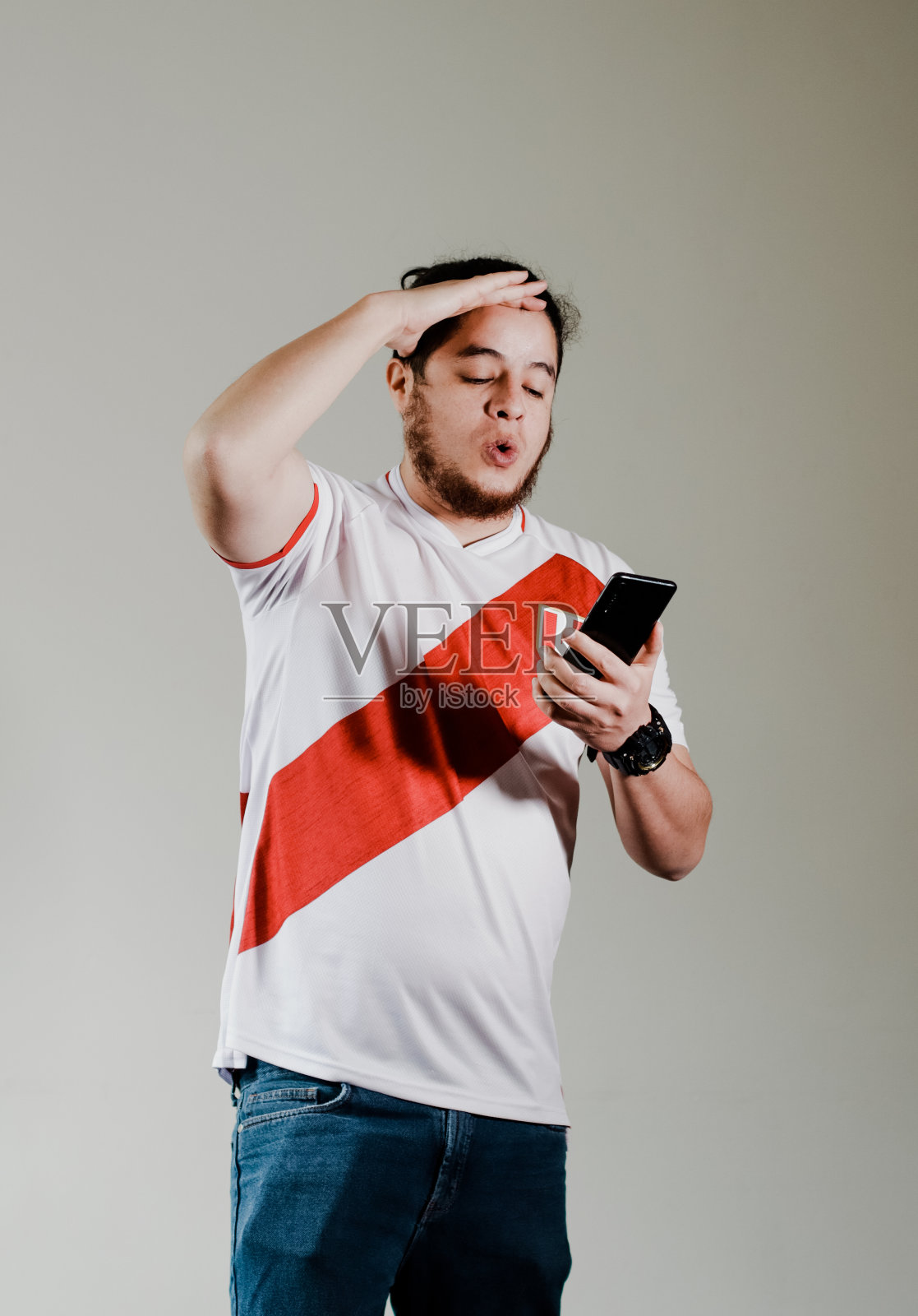 秘鲁球迷庆祝球队进球照片摄影图片