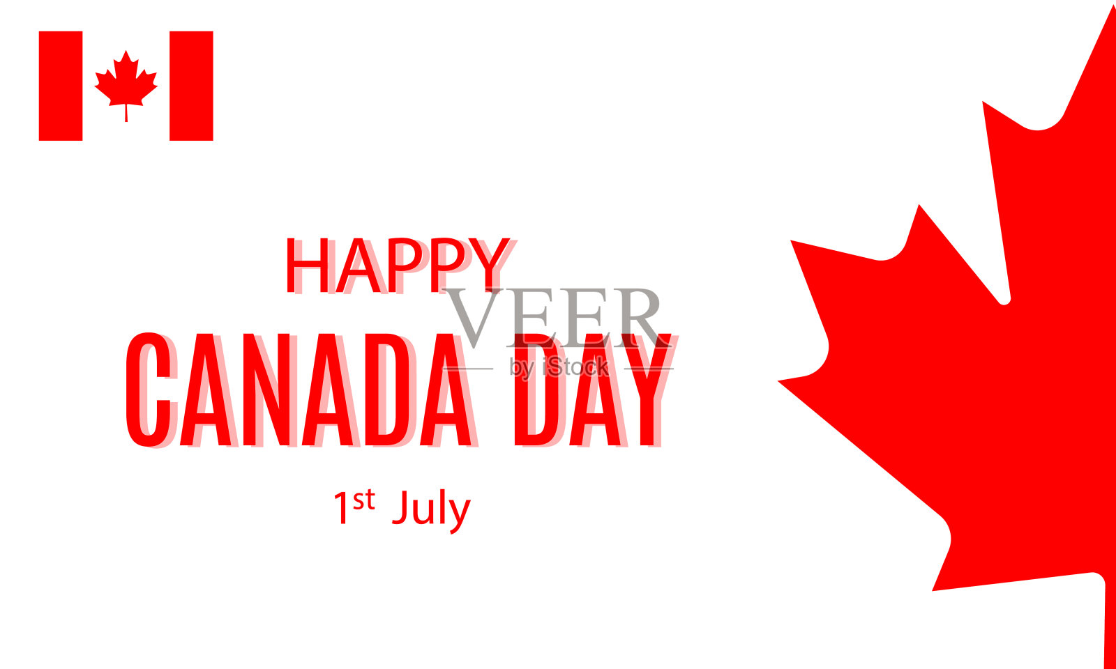 快乐的加拿大日以红色枫叶为背景插画图片素材