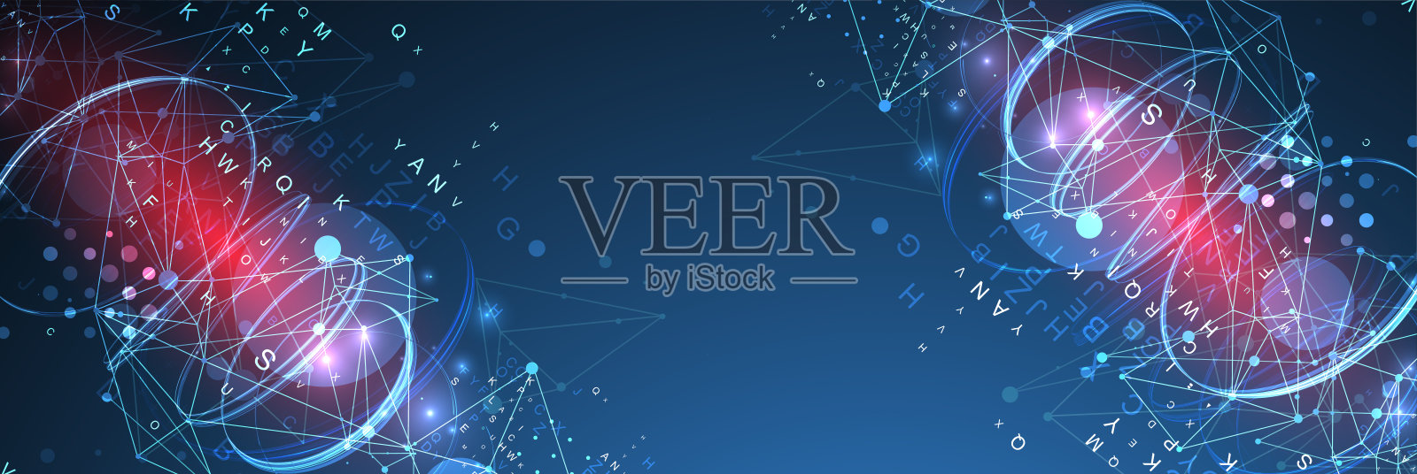 具有神经丛效果的抽象漩涡线。未来的几何构图。插画图片素材