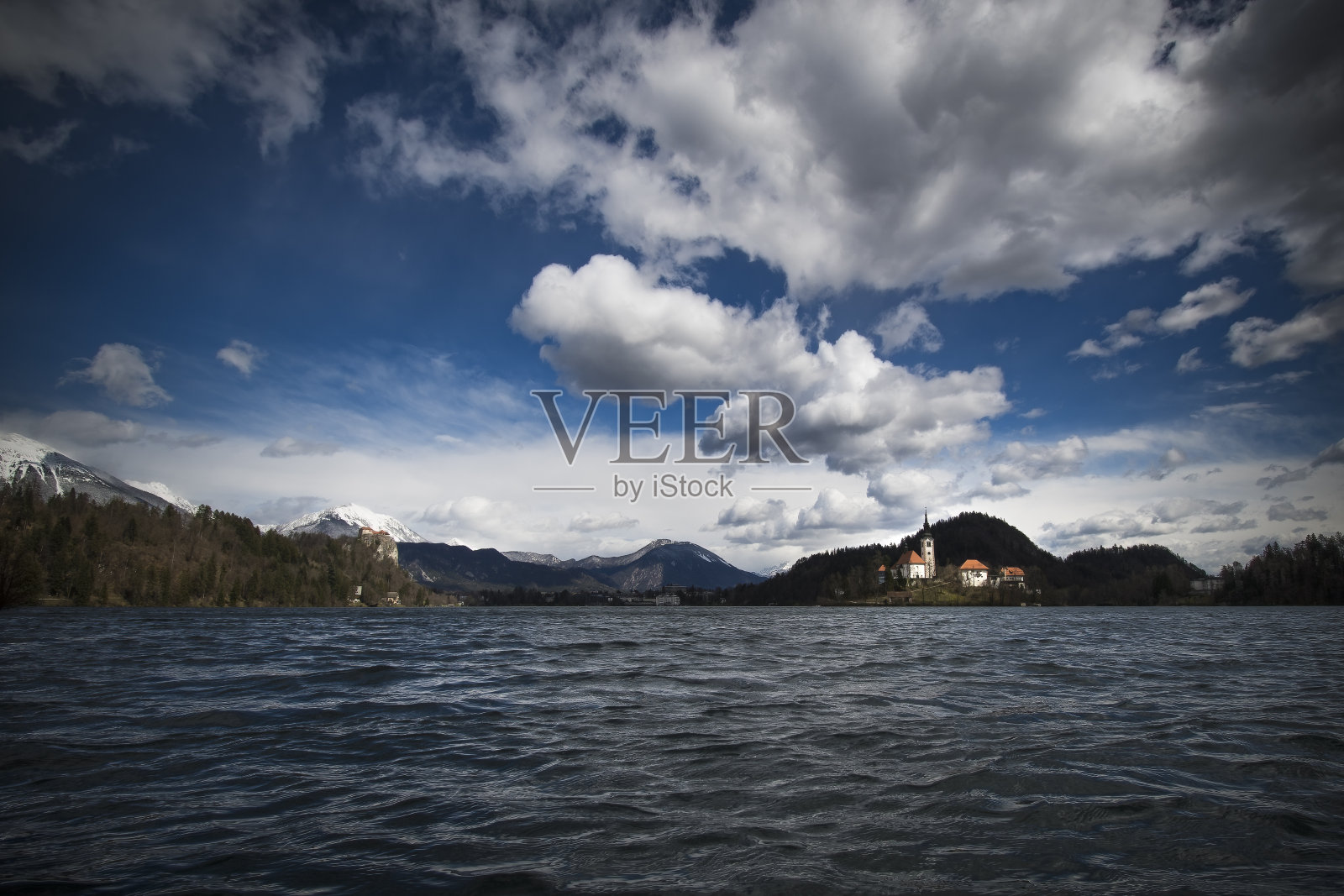 斯洛文尼亚的布莱德湖，布莱德岛和城堡照片摄影图片